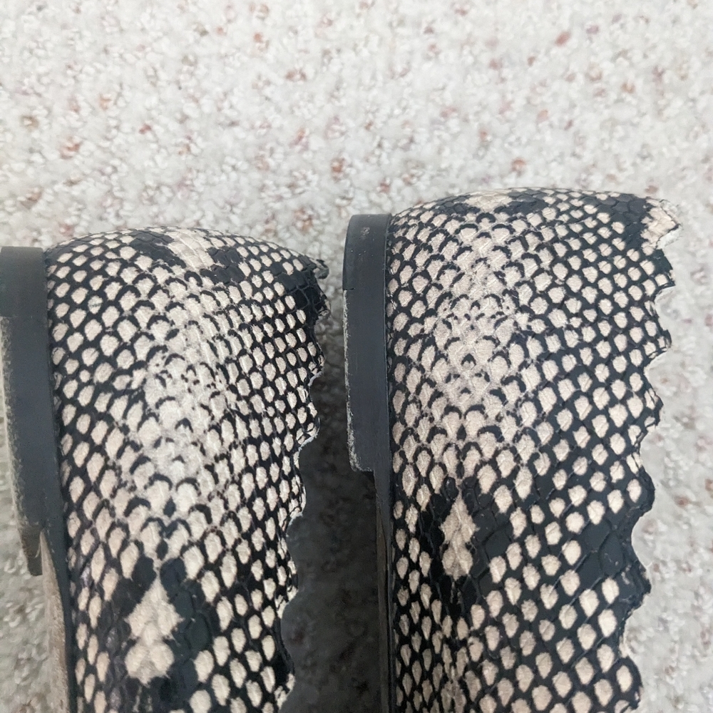 Chloe Lauren Python Embossed Snakeskin scallop Leather Ballet Flats Sz 9.5 $595. - Picture 6 of 12